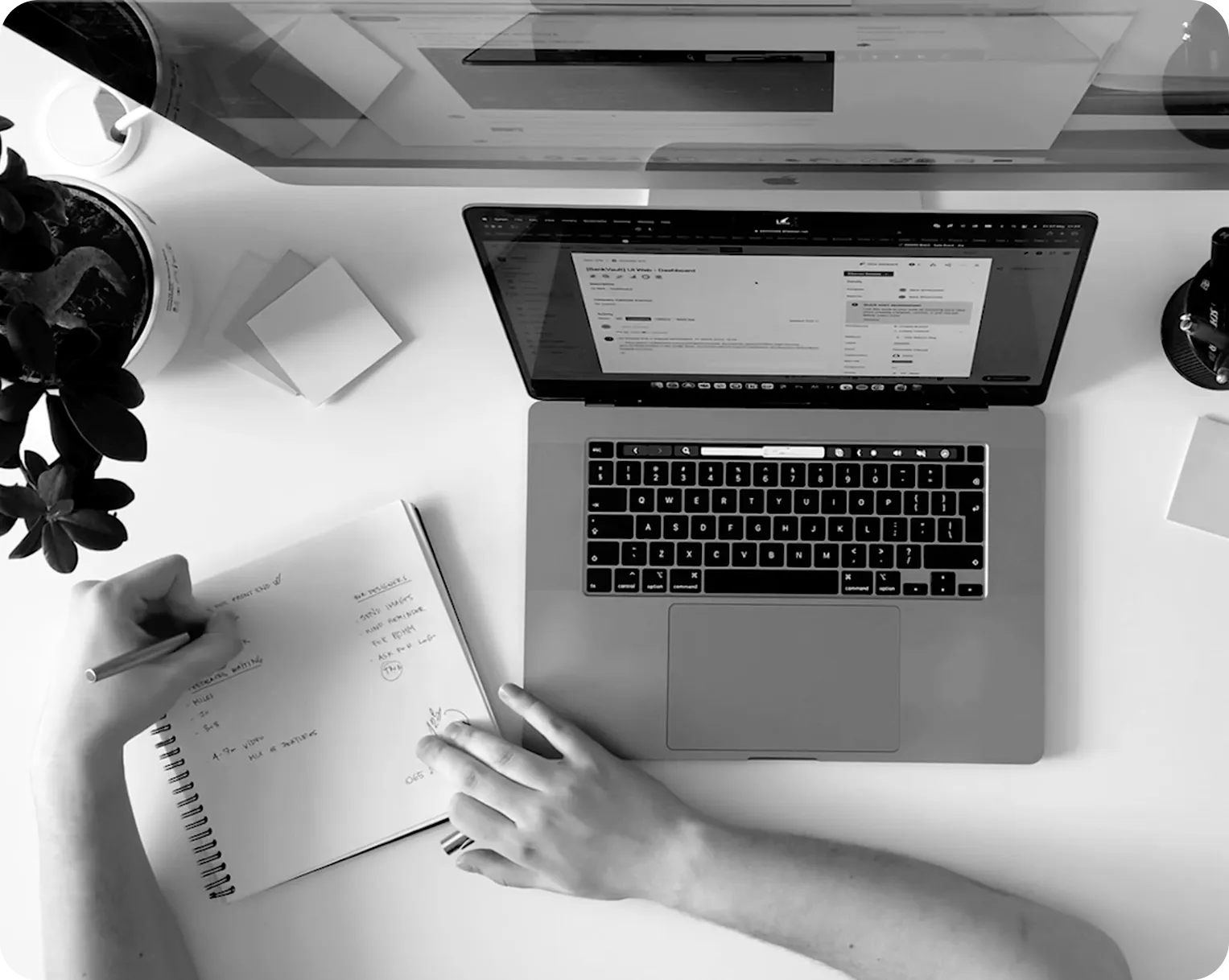 Desk with laptop