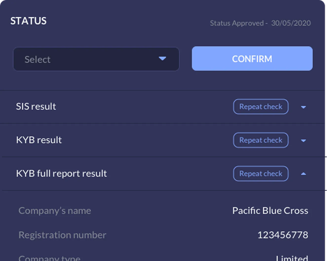 Client status management