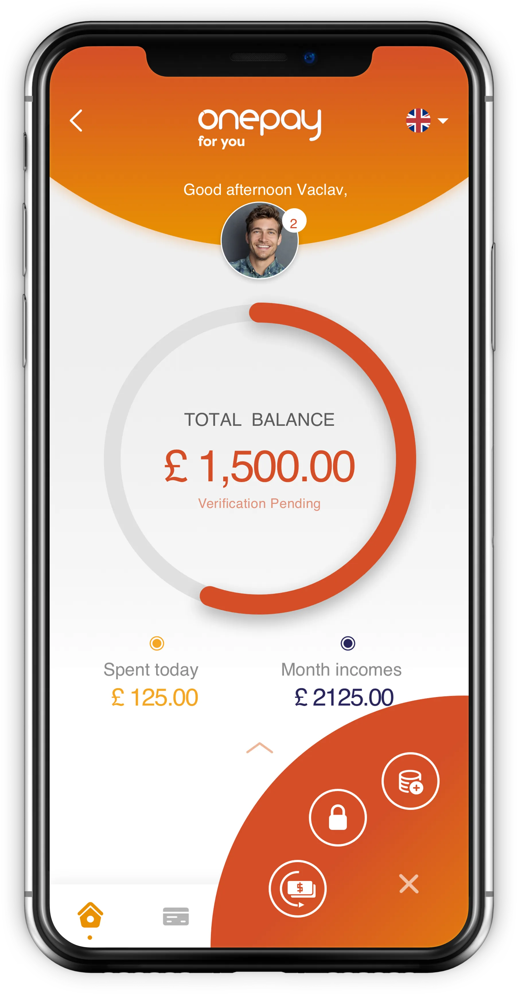 One Pay phone mockup main